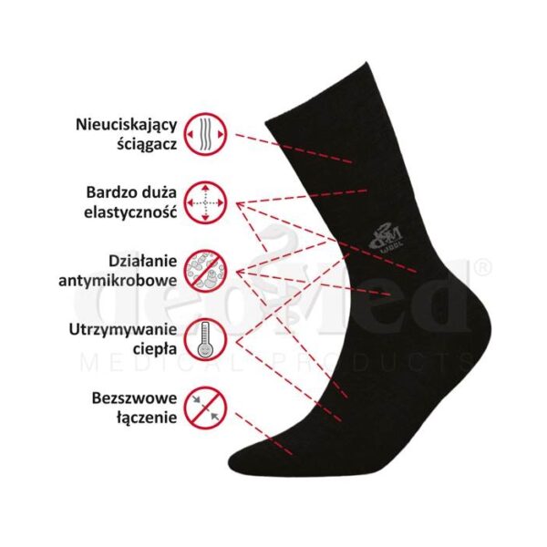 Skarpetki z wełną merynosową DeoMed® Wool