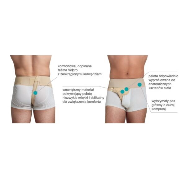 Pas przepuklinowy pachwinowy jednostronny IMMOBILO HERNIA-1 AR-228-1S